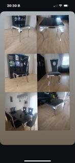 Moderne Salontafel Zwart Glas Chroom, Huis en Inrichting, Tafels | Salontafels, Ophalen, 50 tot 75 cm, Vierkant, 50 tot 100 cm