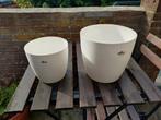 Witte kunstof Elho potten, Tuin en Terras, Bloempotten, Ophalen, Rond, Kunststof