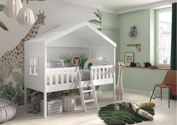 Huisbed met ladder - 90x200 - Wit beschikbaar voor biedingen
