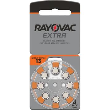 Rayovac 13, gehoorapparaatbatterijen verpakking a 8 stuks