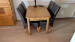 Eethoek Tafel + 4 stoelen, Huis en Inrichting, Tafels | Eettafels, Ophalen, Gebruikt, 100 tot 150 cm, Eikenhout