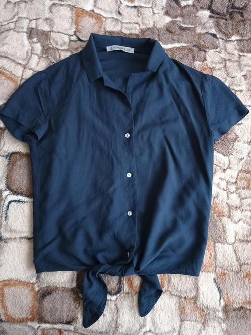 Donkerblauwe zomerblouse voor meisjes, 100% viscose, mt 152, Kinderen en Baby's, Kinderkleding | Maat 152, Gebruikt, Meisje, Shirt of Longsleeve