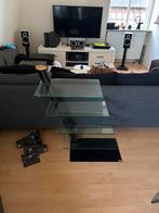 Glazen audio meubel, Ophalen, 50 tot 100 cm, Zo goed als nieuw, Glas
