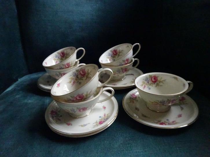 Rosenthal Winifred demitasse 7 espresso kopjes bloemendecor, Antiek en Kunst, Antiek | Servies los, Ophalen