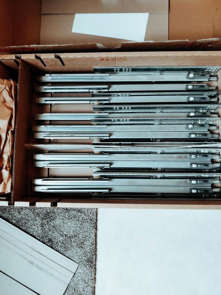 7x Blum TANDEMPLUS ladegeleiders 500mm (30kg), Doe-het-zelf en Verbouw, Hang- en Sluitwerk, Overige typen, Ophalen of Verzenden