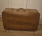 Vintage Bruine Leren Reiskoffer, Sieraden, Tassen en Uiterlijk, Koffers, 60 tot 70 cm, Gebruikt, 45 tot 55 cm, Slot