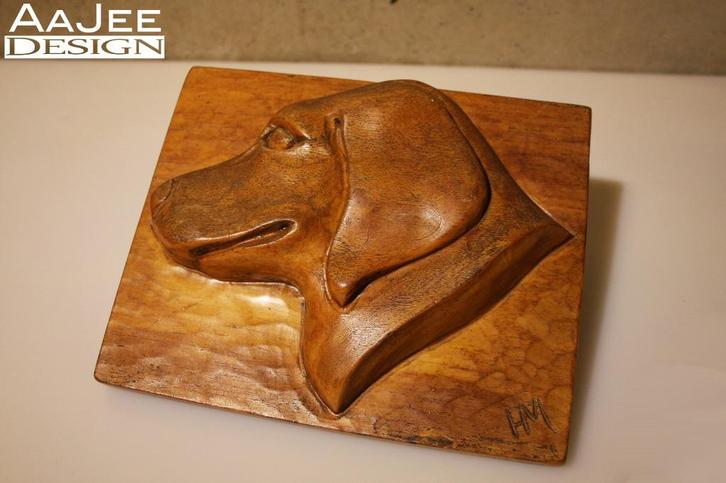 Labrador - Deurgreep - Houtsnijwerk - Deurduwer - Voordeur, Antiek en Kunst, Kunst | Beelden en Houtsnijwerken, Ophalen of Verzenden