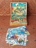 Complete oude blokken puzzel uit Frankrijk in een kist., Antiek en Kunst, Ophalen of Verzenden