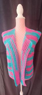 Gehaakt vest Roze/Blauw, Ophalen of Verzenden, Nieuw, Blauw