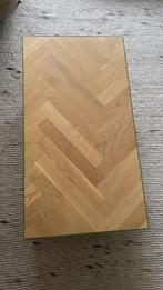 Prachtige design salontafel eiken en staal, Huis en Inrichting, Ophalen, 100 tot 150 cm, Eikenhout, 50 tot 100 cm