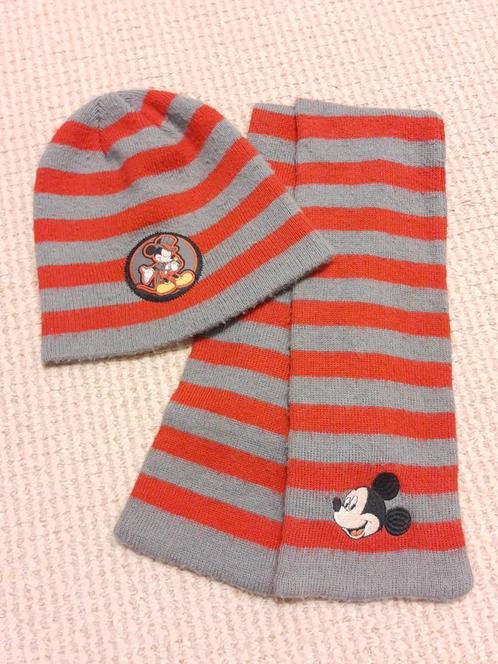 Mickey Mouse muts + sjaal - mt. 110/116 - Disney, Kinderen en Baby's, Kinderkleding | Mutsen, Sjaals en Handschoenen, Zo goed als nieuw