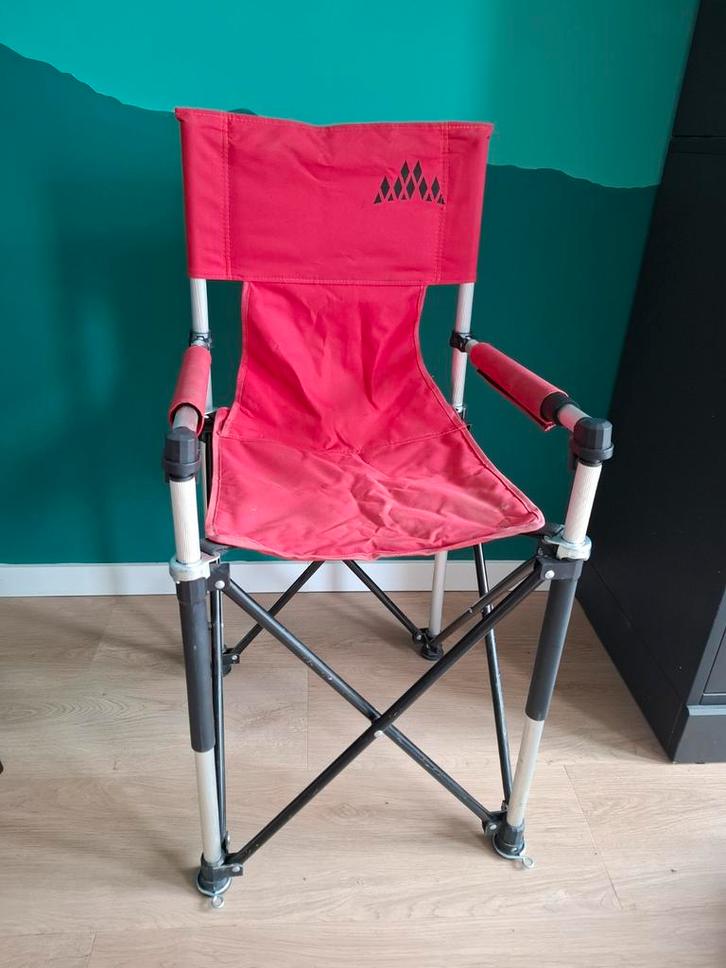 Rode Campingstoel Opvouwbaar, Huis en Inrichting, Stoelen, Gebruikt, Eén, Metaal, Stof, Rood, Ophalen