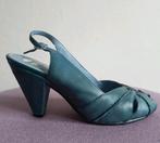 Petrol blauwe Hush Puppies - peep toe pumps - maat 39, Kleding | Dames, Schoenen, Pumps, Blauw, Ophalen of Verzenden, Zo goed als nieuw
