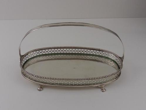 Zilveren dienblad met hengsel                             Z1, Antiek en Kunst, Antiek | Goud en Zilver, Zilver, Ophalen of Verzenden