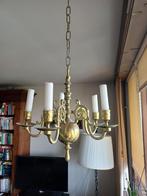 5-armige messing kaarsen kroonluchter, Ophalen, Zo goed als nieuw, Metaal, Klassiek