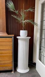 Mooie hoge plantenzuil kolom pilaar + pot met palm, Ophalen, Zo goed als nieuw