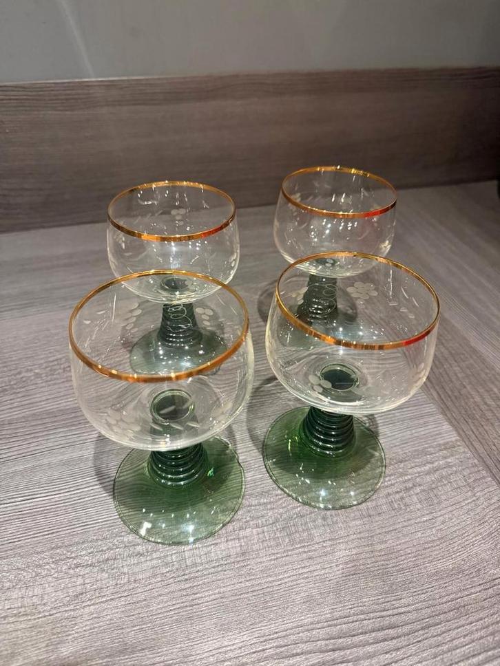 Vintage Likeurglaasjes met Gouden Rand, Antiek en Kunst, Antiek | Glas en Kristal, Ophalen of Verzenden