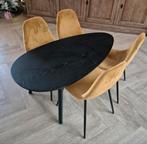 Kinderzitset: Tafel Leen Bakker & 4 Velours Stoelen Xenos, Ophalen