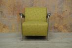 ZGANieuw limegroene Leolux Scylla design fauteuil leer+stof