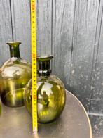 Twee groene PTMD vazen, Huis en Inrichting, Ophalen of Verzenden, Minder dan 50 cm, Groen, Glas