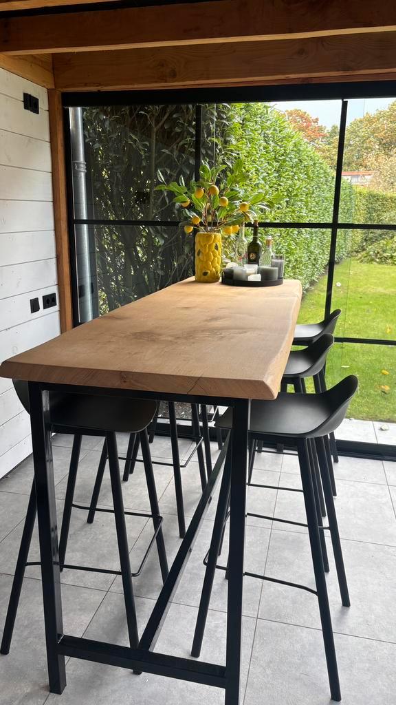 Barkrukken zwart voor buiten, Huis en Inrichting, Tafels | Statafels, Zo goed als nieuw, Ophalen
