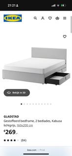 IKEA Gladstad bed 160x200, Huis en Inrichting, Slaapkamer | Bedden, Gebruikt, Tweepersoons, Ophalen of Verzenden, 200 cm