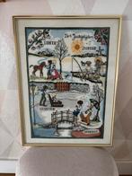 Geborduurd schilderij, 4 seizoenen, 4 jaargetijden, Ophalen of Verzenden