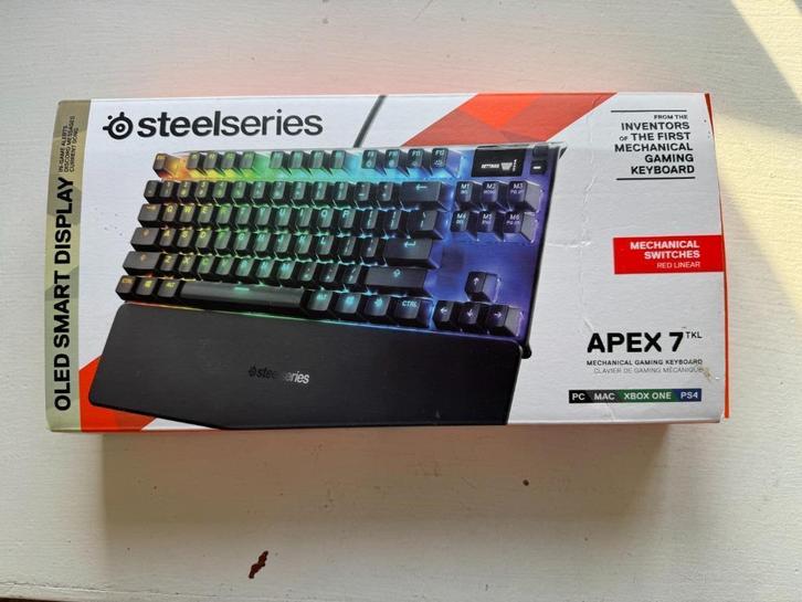 SteelSeries Apex 7 TKL – mechanisch toetsenbord, Computers en Software, Toetsenborden, Zo goed als nieuw, Qwerty, Bedraad, Gaming toetsenbord