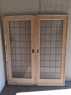 Antieke Glas in Lood Ensuite deuren Massief Grenen 2 stuks, Doe-het-zelf en Verbouw, Ophalen, Gebruikt, 120 cm of meer, Binnendeur