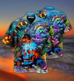 Doodskop overhemd (heren shirt skull hawaii zomer vissen), Nieuw, Verzenden