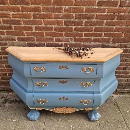 Authentieke ladekast, commode Petrol Blauw, Huis en Inrichting, Kasten | Ladekasten, Nieuw, Minder dan 100 cm, 50 tot 100 cm, 25 tot 50 cm