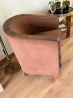 Stoel met lederen afwerking, Huis en Inrichting, Stoelen, Ophalen, Gebruikt, Bruin, Hout