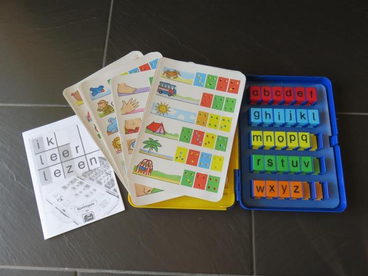 Ik leer lezen, leeskoffer met 15 opdrachtkaarten., Kinderen en Baby's, Speelgoed | Educatief en Creatief, Gebruikt, Puzzelen, Taal en Lezen