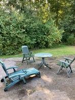 4-delige tuinset, groen Hartman Prestige + kussens op maat, Ophalen of Verzenden, Gebruikt, Kunststof, Verstelbaar