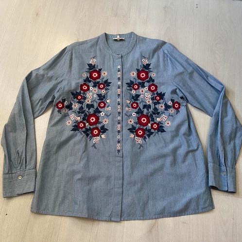 blauw wit gestreept LUCKY BRAND blouse geborduurde bloemen L, Kleding | Dames, Blouses en Tunieken, Zo goed als nieuw, Maat 42/44 (L)