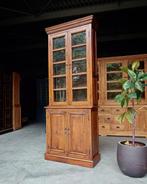 Antieke eikenhouten Vitrinekast | Smalle Buffetkast #2152, Ophalen of Verzenden
