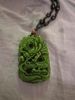Jade Hanger met Draak Decoratie, Ophalen of Verzenden, Zo goed als nieuw, Steen of Mineraal, Met edelsteen