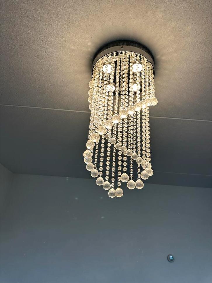 2 Stijlvolle Kroonluchters voor Woonkamer, Huis en Inrichting, Lampen | Kroonluchters, Zo goed als nieuw, Glas, Ophalen