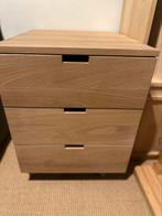 Ethnicraft showmodel eiken ladenblok 3 lades op wielen, Huis en Inrichting, Eikenhout, 50 tot 100 cm, 3 of 4 laden, Minder dan 100 cm