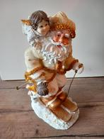 Kerstman beeld groot goud wit 47cm hoog, Ophalen of Verzenden, Nieuw