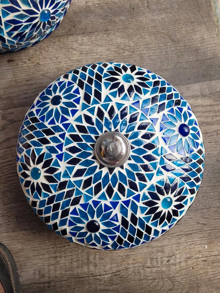 Mozaïek Lampen Set van 3, Huis en Inrichting, Lampen | Plafondlampen, Gebruikt, Glas, Ophalen of Verzenden