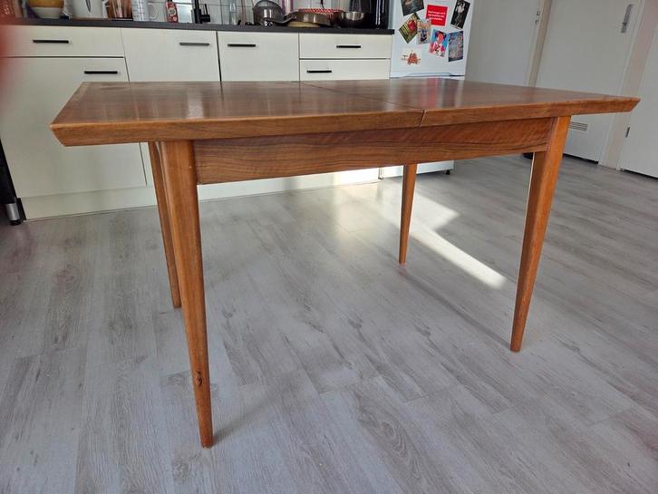 Vintage uitschuifbare eettafel, Huis en Inrichting, Tafels | Eettafels, Gebruikt, 50 tot 100 cm, 150 tot 200 cm, Rechthoekig, Ophalen