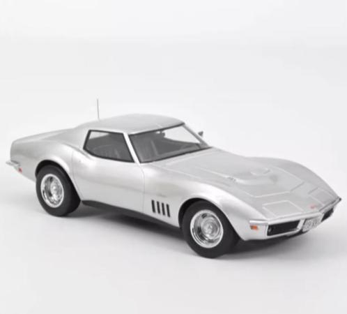 Chevrolet Corvette Coupe 1969 zilver 1:18 NOREV ref. 189032, Hobby en Vrije tijd, Modelauto's | 1:18, Nieuw, Auto, Norev, Verzenden