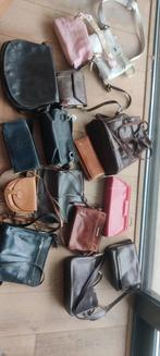 Diverse leren en stoffen tassen, Ophalen of Verzenden, Gebruikt, Zwart, Handtas