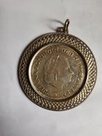 Zilveren 10 gld munt met sier rand, Antiek en Kunst, Ophalen of Verzenden