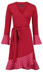 Dress Ruffle Wrap Chekkies Red - Tante Betsy - Maat M, Maat 38/40 (M), Tante Betsy, Nieuw, Ophalen of Verzenden