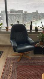 2 ledere draai Fauteuils, Huis en Inrichting, Fauteuils, Ophalen, Zo goed als nieuw, Gemakkelijk