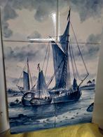 14394) antiek Delfts blauw  tegel tableau  6 tegels, Antiek en Kunst, Ophalen of Verzenden