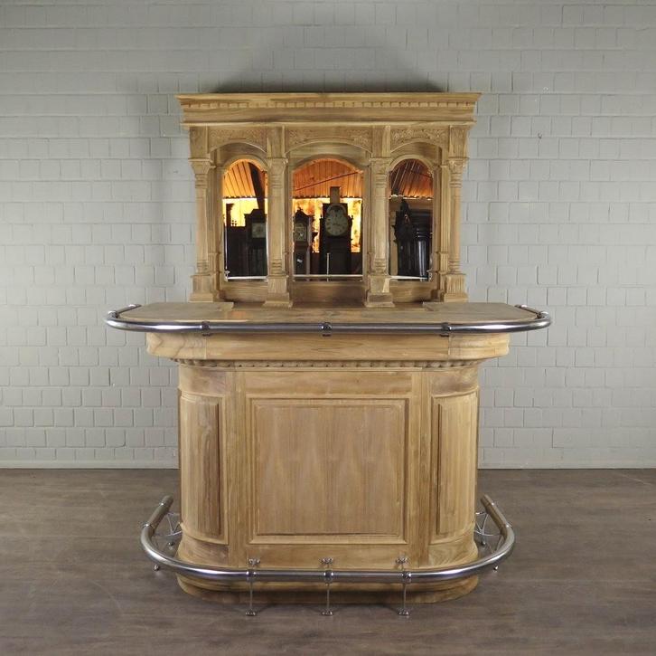 Engelse Bar Teak 1,65 mtr Art. Nr.: 21554E, Huis en Inrichting, Barren, Nieuw, Inclusief barstoelen, Ophalen