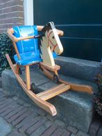 Prachtig vintage HOBBELPAARD paard loopwagen van hout 94 cm., Ophalen of Verzenden